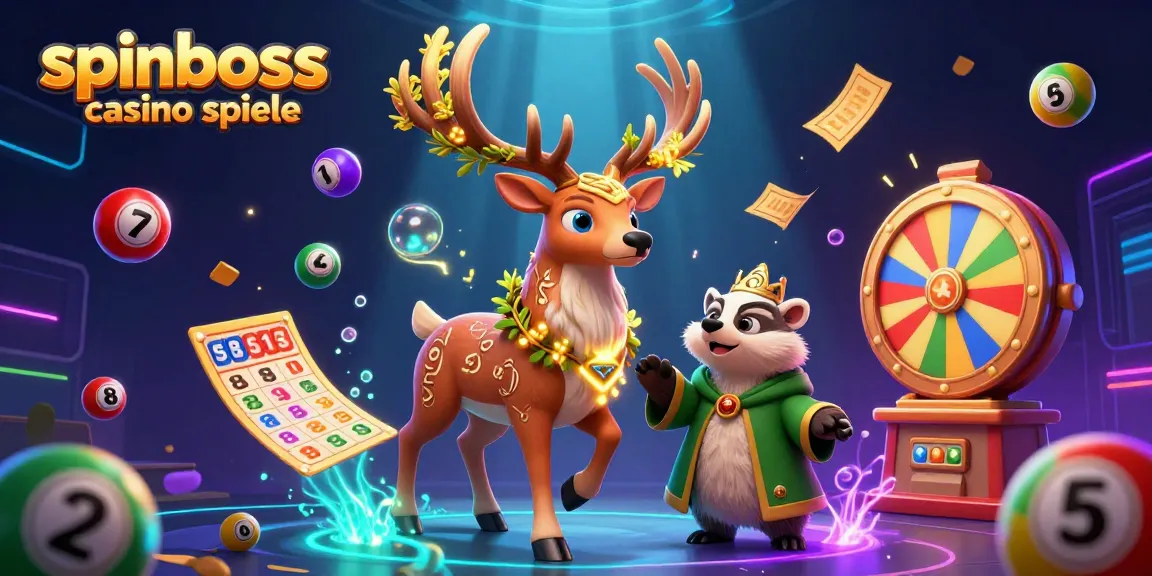 Spinboss Casino Spiele: Erlebe den Nervenkitzel aufregender Spiele in einer farbenprächtigen 3D-Illustation.