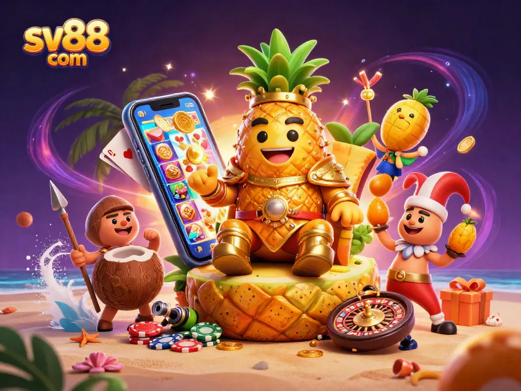 Spin to win at sv88 com with the golden pineapple king and casino treasures!